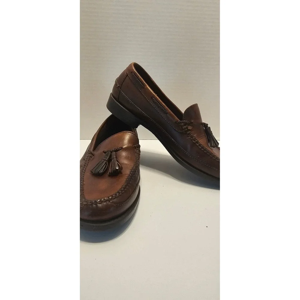 Mens Johnston & Murphy Tassle Leather Loafers Brown sz 12 M 40402006603 Brazil